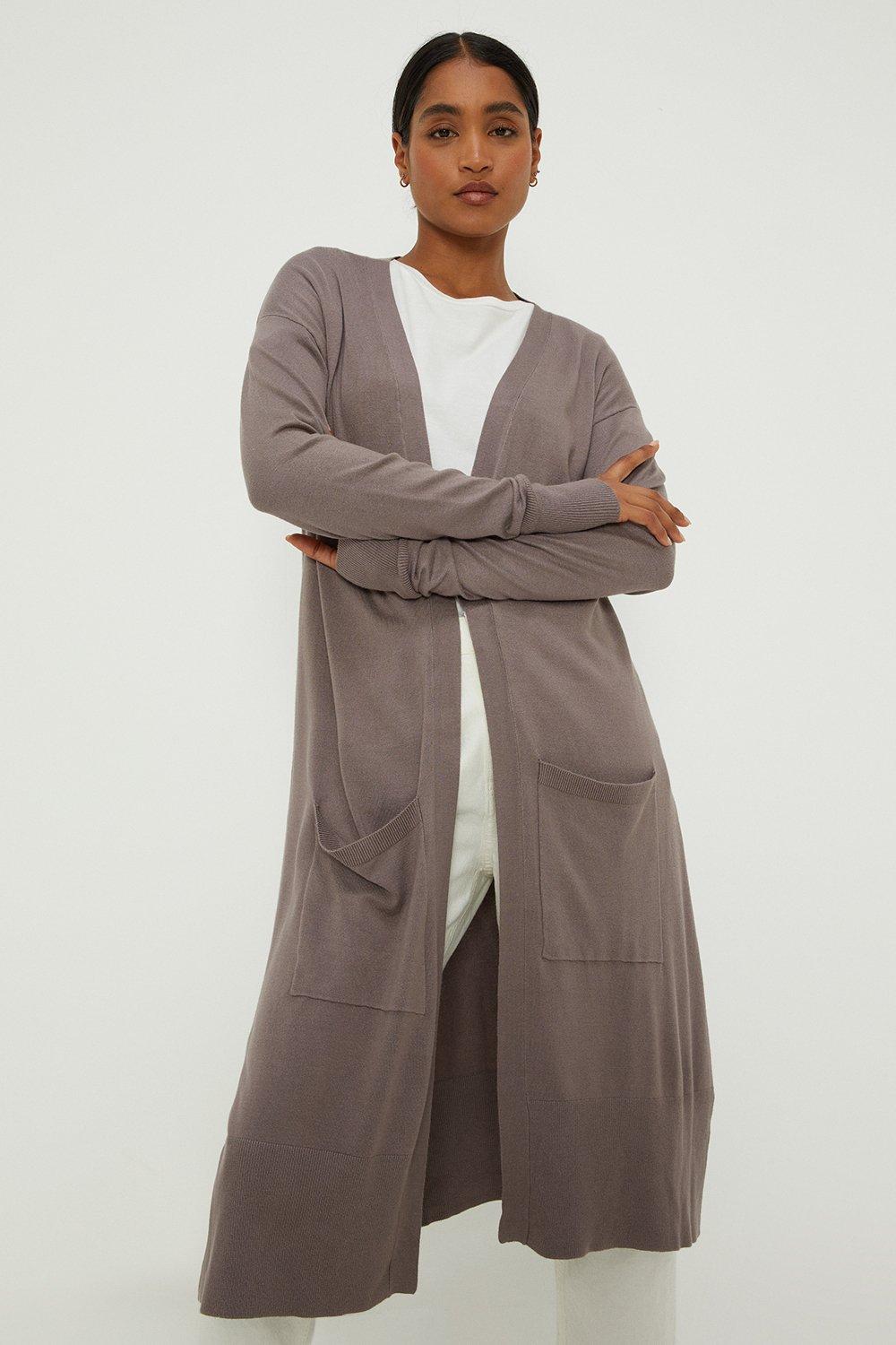 Jumpers Cardigans Midi Pocket Detail Cardigan Dorothy Perkins