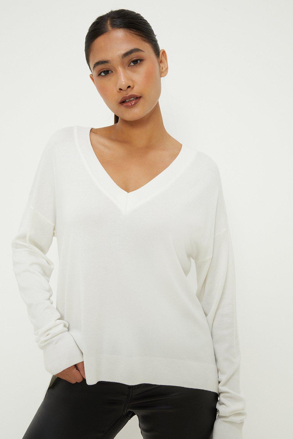 Petite v neck on sale jumper