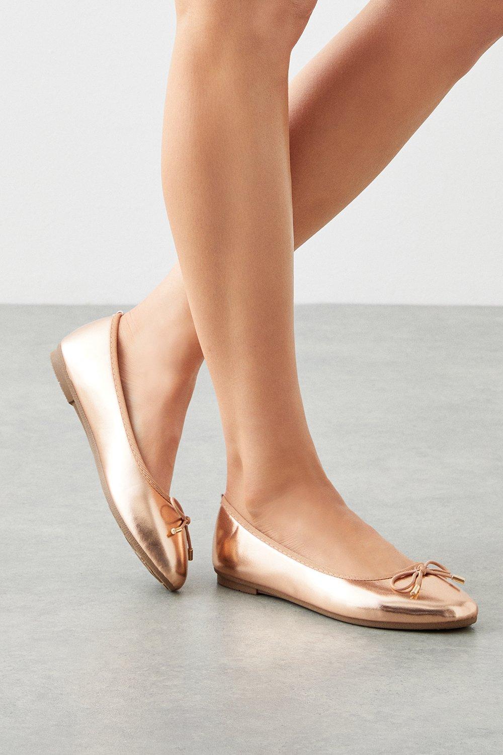 Women’s Pip Comfort Metallic Ballet Flats - rose gold - 5