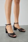 Good For the Sole Good For The Sole: Ellie Low Block Heel Lattice Sandals thumbnail 1