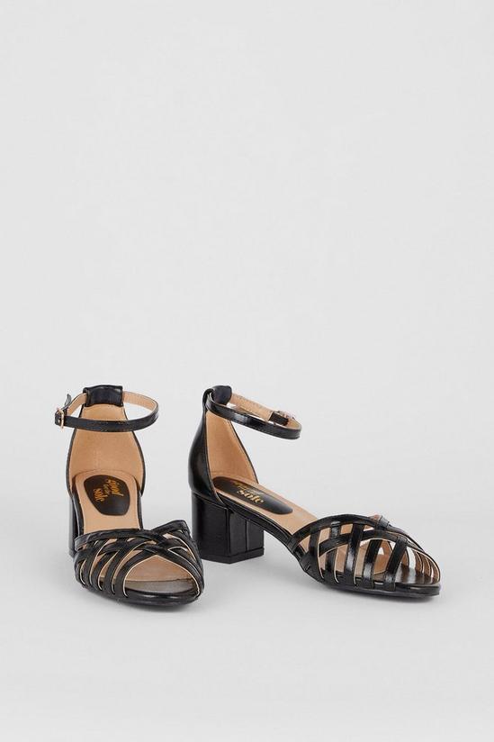 Good For the Sole Good For The Sole: Ellie Low Block Heel Lattice Sandals 3