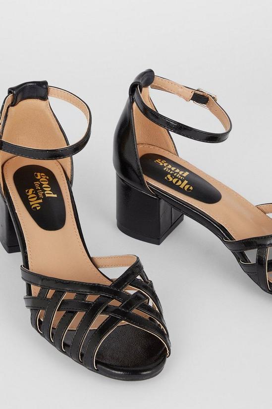 Good For the Sole Good For The Sole: Ellie Low Block Heel Lattice Sandals 4