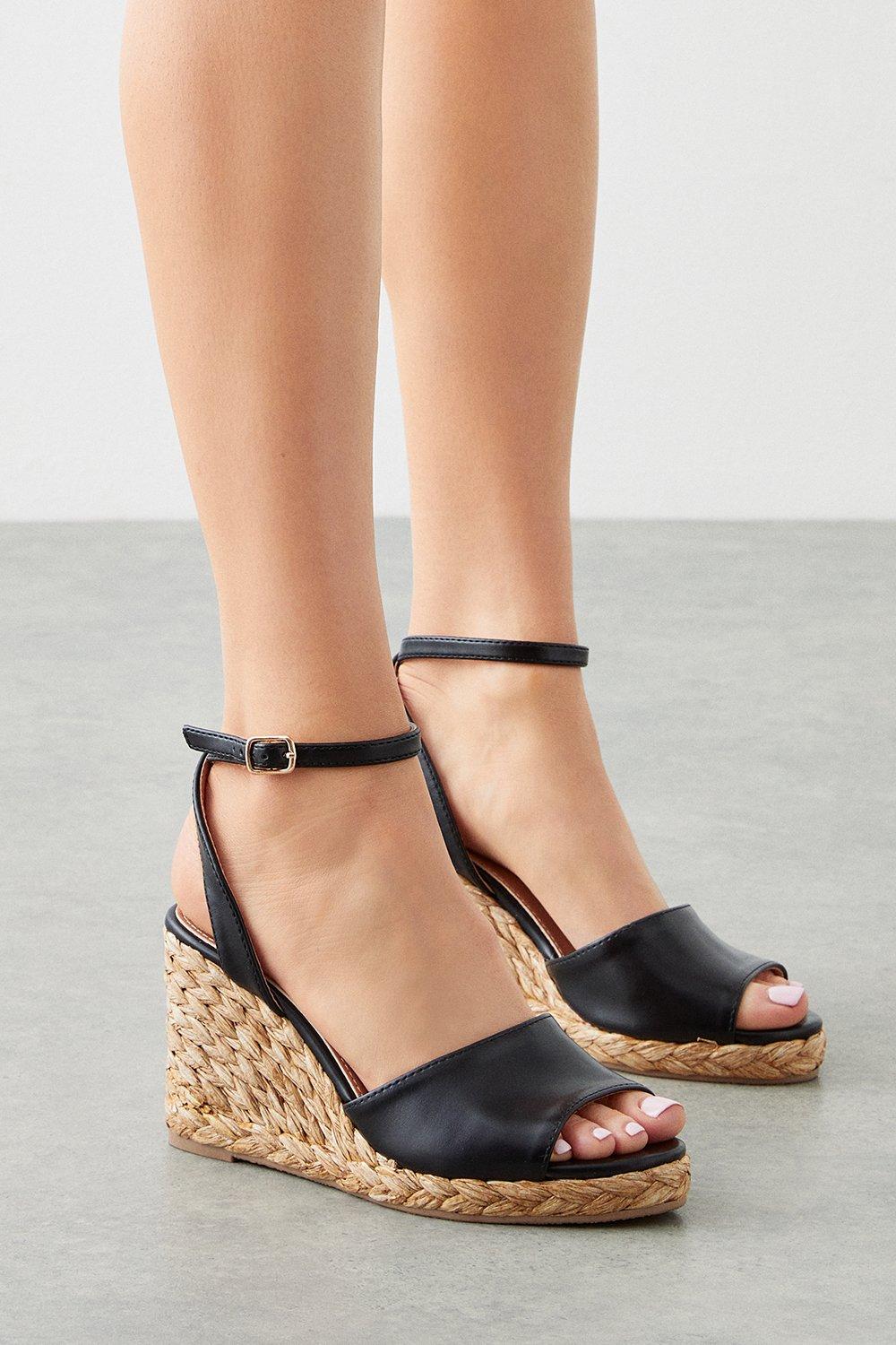 Ladies peep toe store wedges