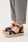 Dorothy Perkins Wide Fit Rhea Low Cross Strap Wedges thumbnail 1