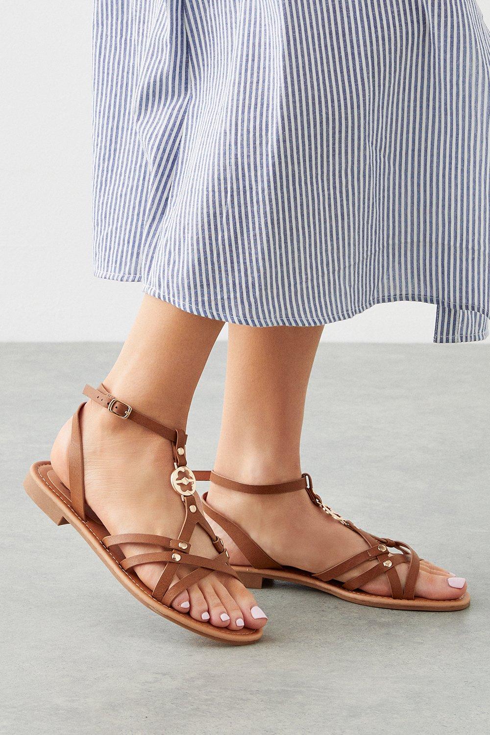 Women’s Fran Gladiator Strap Flat Sandals - tan - 3