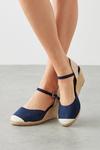 Dorothy Perkins Extra Wide Fit Rolo Closed Toe Canvas Wedges thumbnail 1