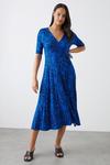 Dorothy Perkins Blue Printed Short Sleeve Wrap Dress thumbnail 2