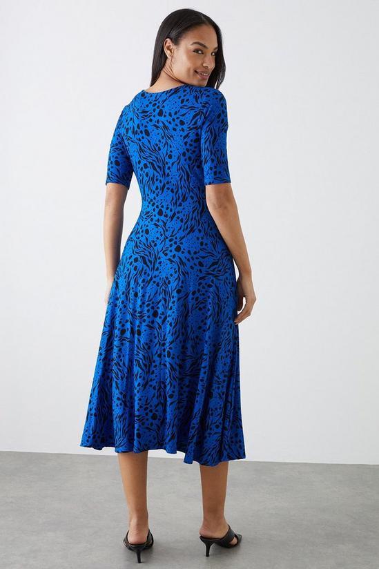 Dorothy Perkins Blue Printed Short Sleeve Wrap Dress 3