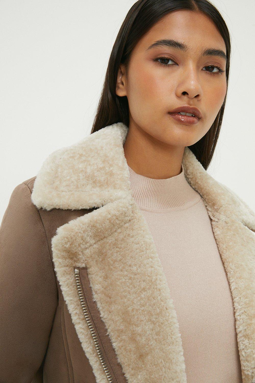 Dorothy perkins hotsell shearling jacket