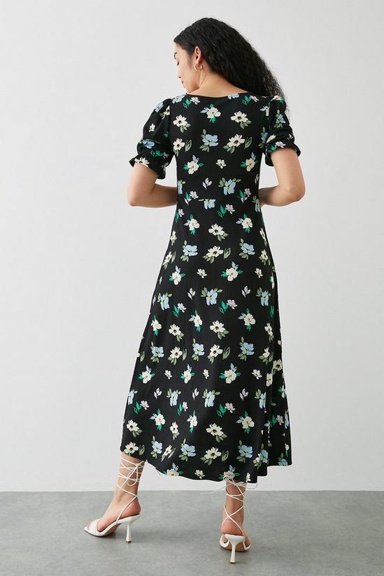 Dorothy Perkins Floral Print Short Sleeve V Neck Midi Dress 3