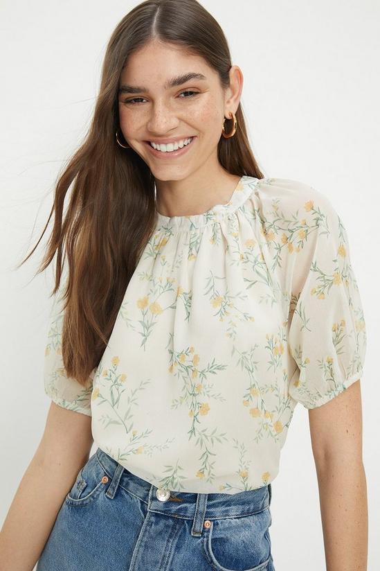 Dorothy Perkins Ivory Floral Chiffon Blouse 2