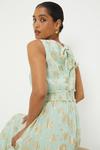 Dorothy Perkins Mint Metallic Jacquard Shirred Waist Midi Dress thumbnail 2