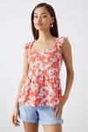 Dorothy Perkins Petite Red Floral Strappy Blouse thumbnail 1