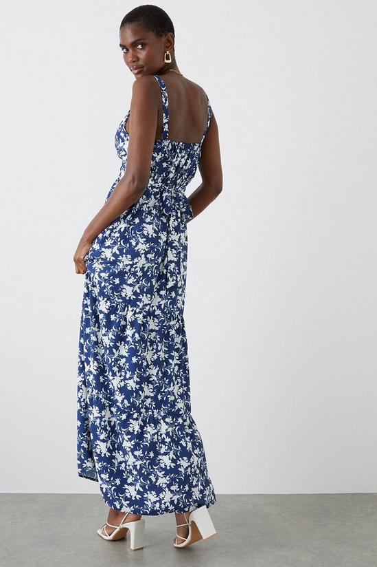 Dorothy Perkins Cobalt Floral Strappy Tiered Midi Dress 3
