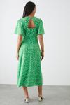 Dorothy Perkins Green Ditsy Flutter Sleeve Midi Dress thumbnail 3