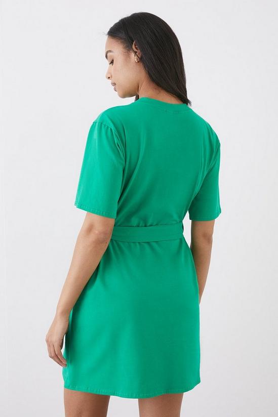 Dorothy Perkins Green Belted T-shirt Mini Dress 3