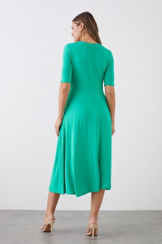 Dorothy Perkins Tall Green Short Sleeve Jersey Wrap Dress 3