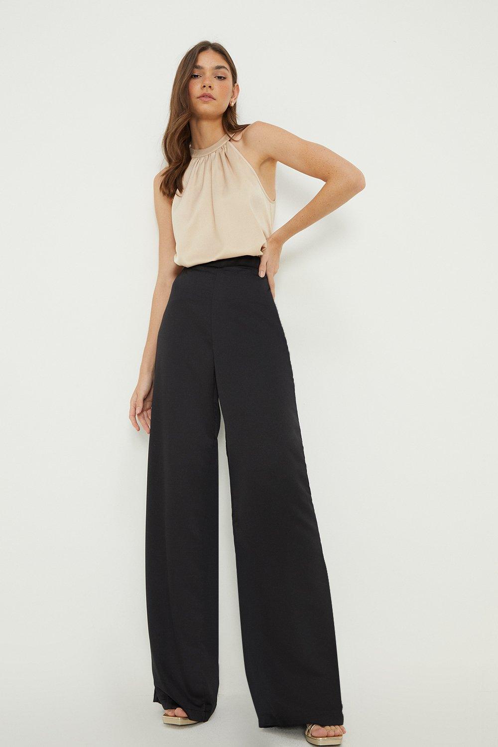 Tall black clearance wide leg trousers