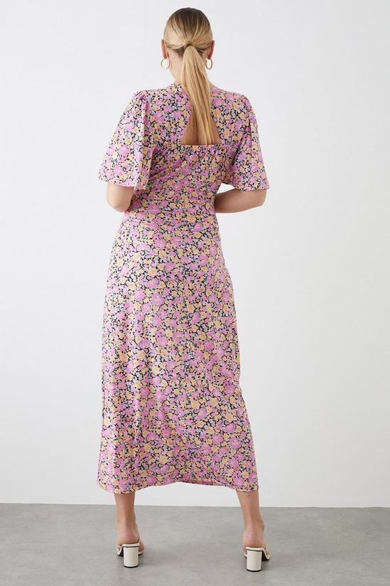 Dorothy Perkins Tall Black Floral Margot Midi Dress 3