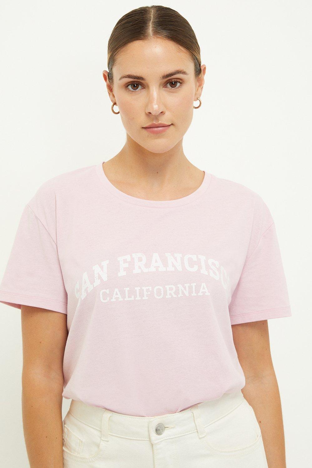 Women’s San Francisco Longline Logo T-Shirt - pink - S