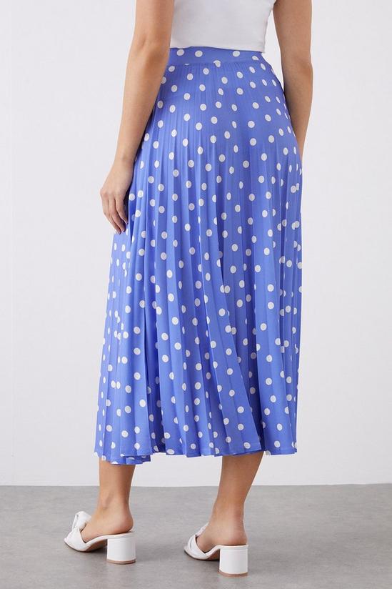 Dorothy Perkins Blue Spot Printed Pleated Midi Skirt 3