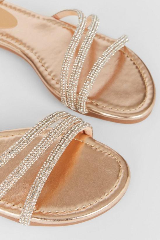 Dorothy Perkins Flora Diamante Flat Sandals 4