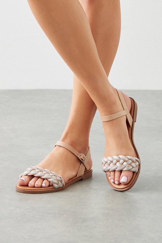 Dorothy Perkins Fion Plaited Glitter Sandals 1