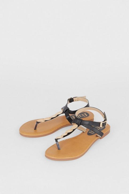 Faith Faith: Mila Embellished Toe Thong Flat Sandals 3