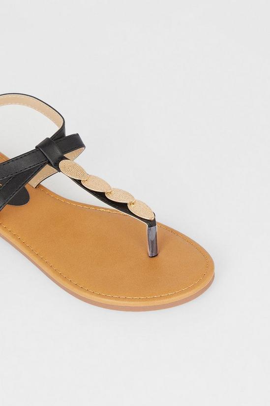 Faith Faith: Mila Embellished Toe Thong Flat Sandals 4