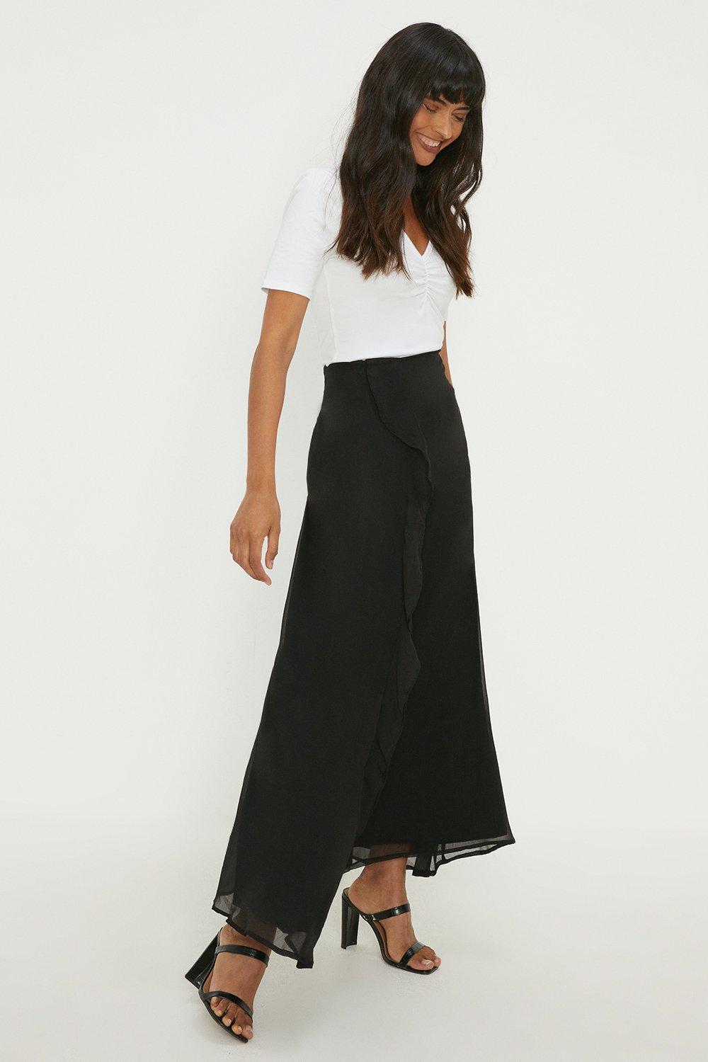 Skirts Chiffon Ruffle Midi Skirt Dorothy Perkins