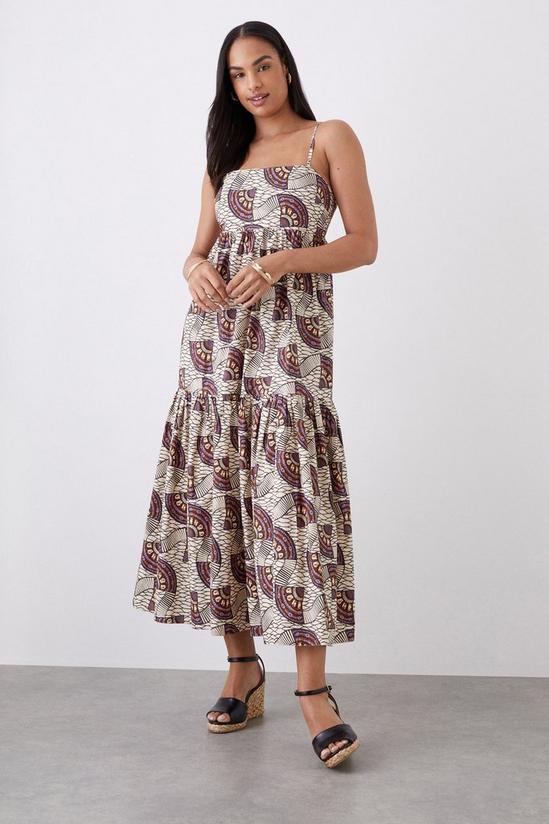 Dorothy Perkins Multi Print Strappy Tiered Midi Dress 1