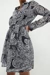 Dorothy Perkins Paisley Chiffon Mini Shirt Dress thumbnail 4
