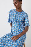 Dorothy Perkins Blue Floral Flutter Sleeve Midi Dress thumbnail 2
