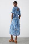 Dorothy Perkins Blue Floral Flutter Sleeve Midi Dress thumbnail 3