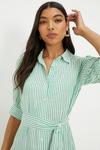 Dorothy Perkins Green Stripe Midi Shirt Dress thumbnail 2