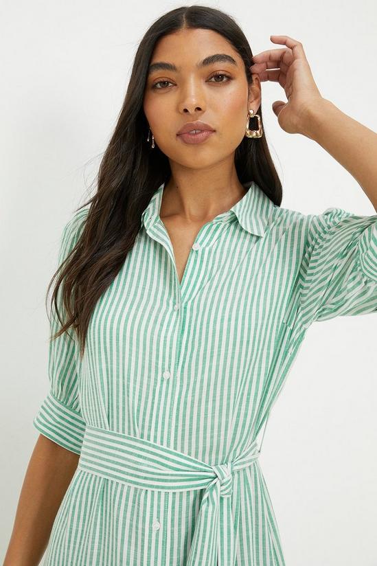Dorothy Perkins Green Stripe Midi Shirt Dress 2