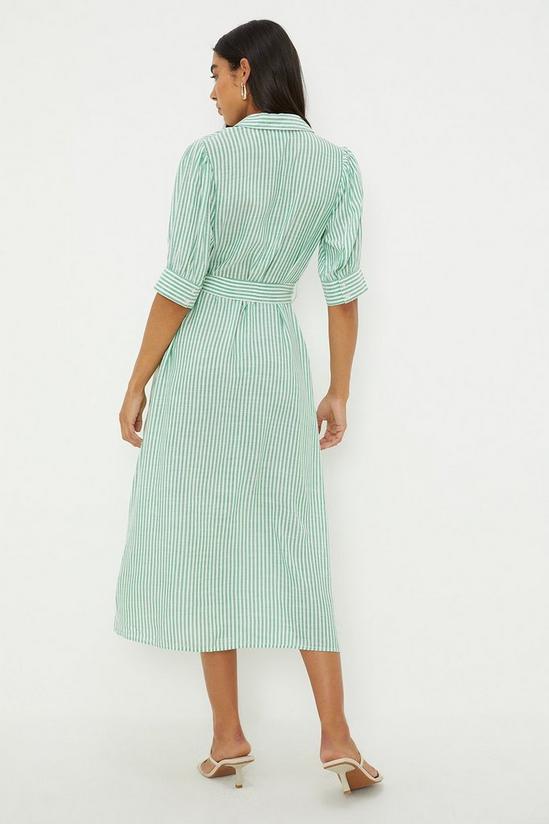 Dorothy Perkins Green Stripe Midi Shirt Dress 3