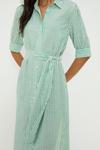 Dorothy Perkins Green Stripe Midi Shirt Dress thumbnail 4