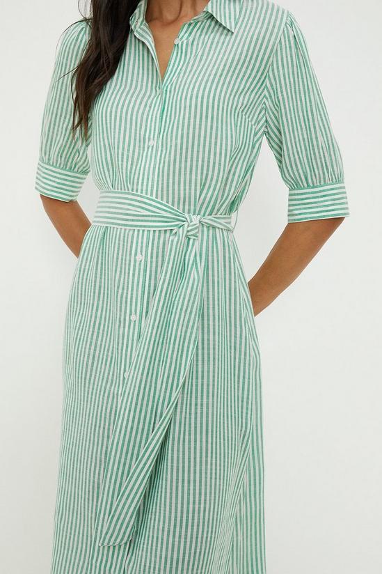Dorothy Perkins Green Stripe Midi Shirt Dress 4