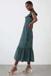 Dorothy Perkins Green Spot Frill Neck Midi Dress thumbnail 2