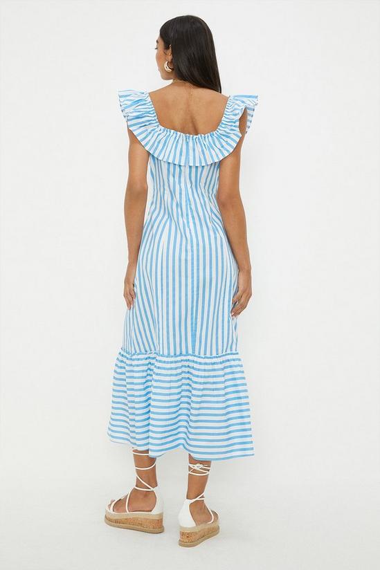 Dorothy Perkins Blue Stripe Frill Neck Midi Dress 4