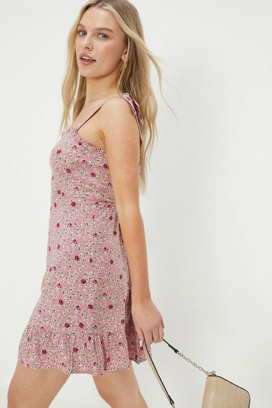Dorothy Perkins Petite Pink Floral Strappy Mini Dress 2
