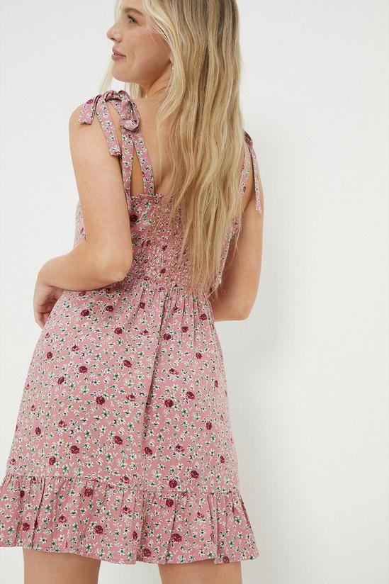 Dorothy Perkins Petite Pink Floral Strappy Mini Dress 4