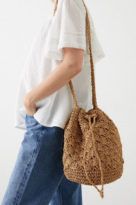 Dorothy Perkins Dara Crochet Drawstring Bucket Bag 1