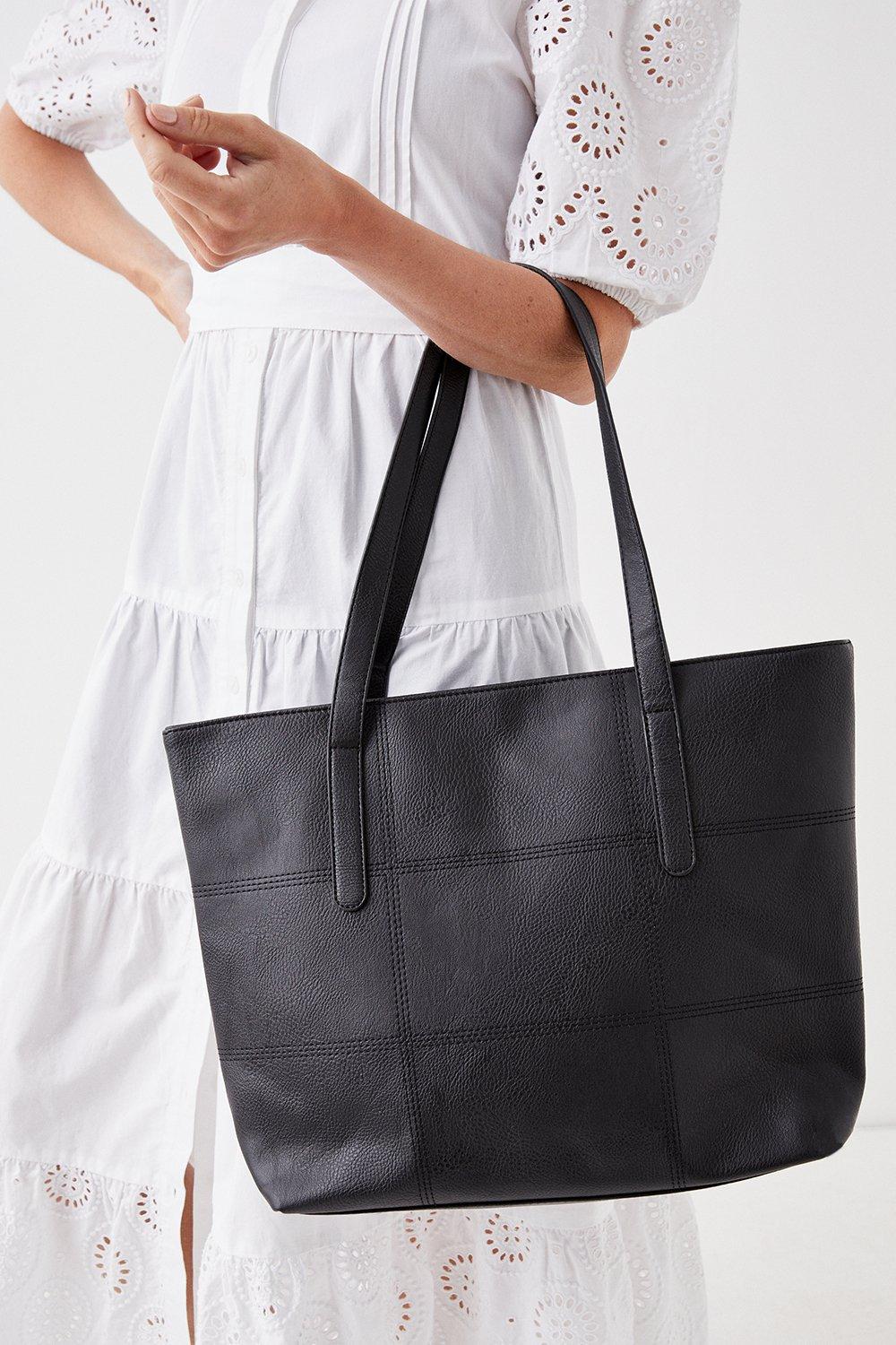 Women’s Trish Stitched Tote Bag - black - ONE SIZE
