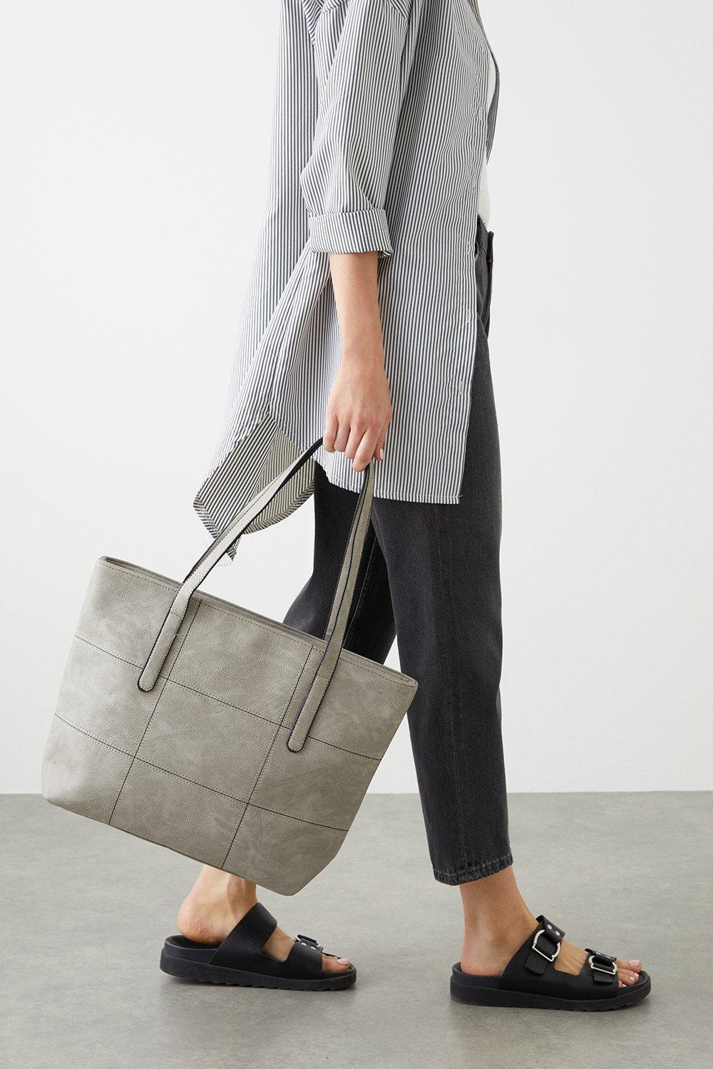 Women's Trish Stitched Tote Bag - grey - ONE SIZE
