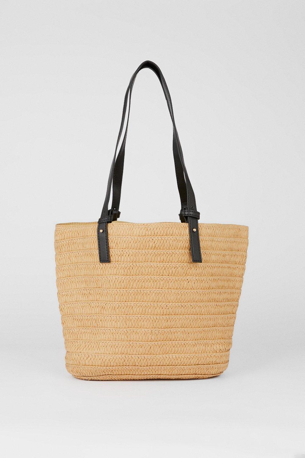 Dorothy perkins accessories 2025 raffia mix tote bag