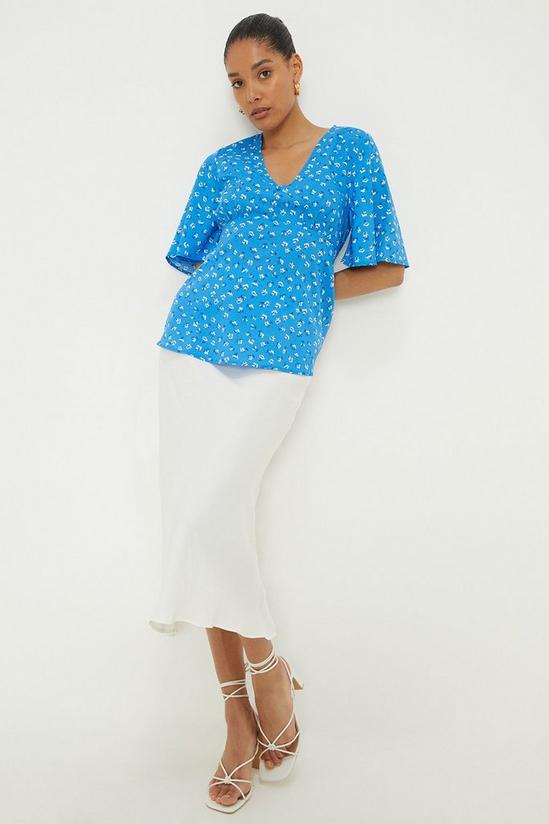 Dorothy Perkins Blue Ditsy Button Front Tea Blouse 2