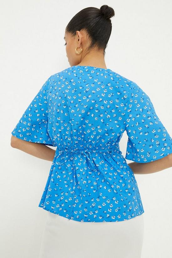 Dorothy Perkins Blue Ditsy Button Front Tea Blouse 4