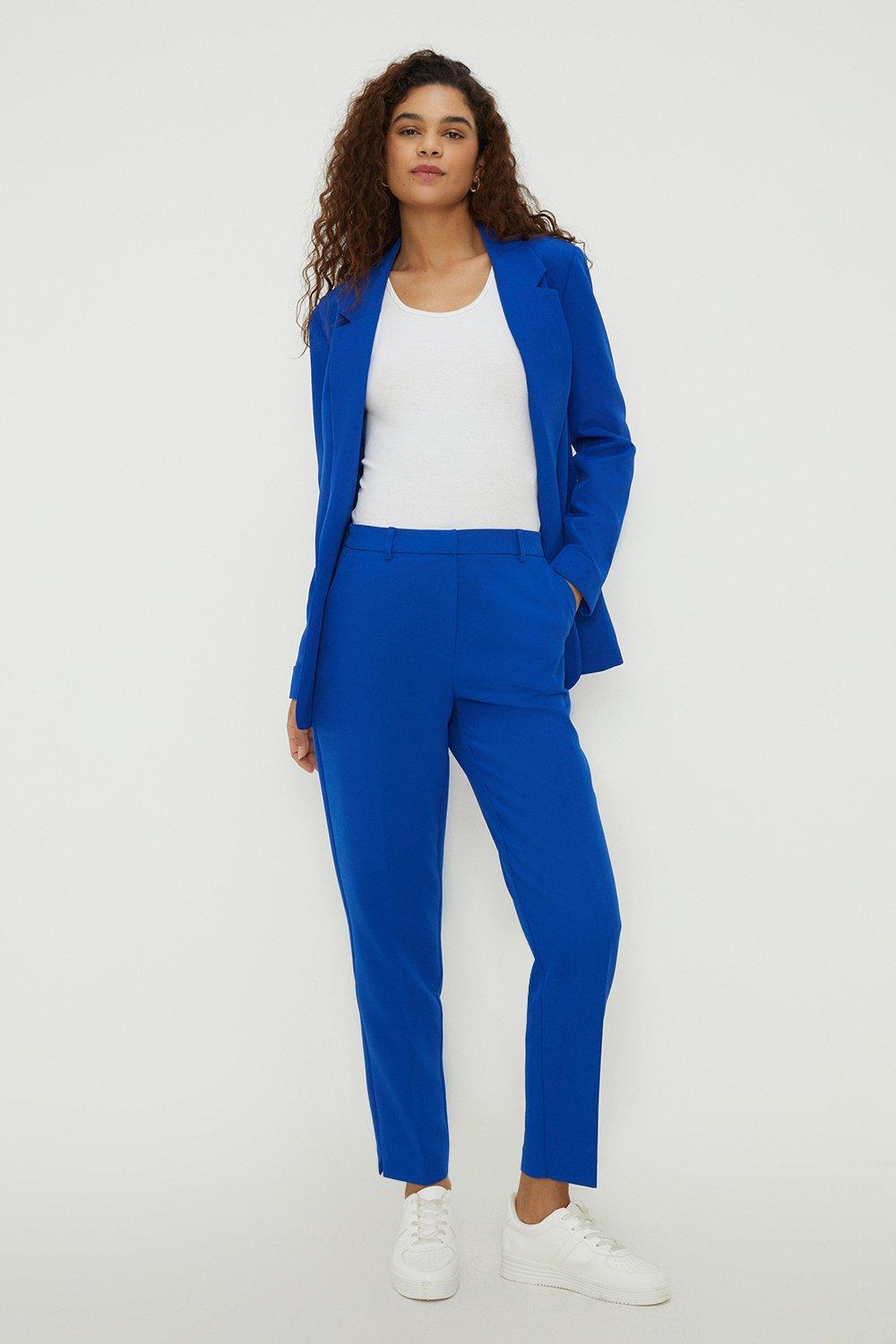 Navy ankle best sale grazer trousers womens